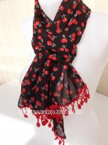 Foulard original rouge et noir